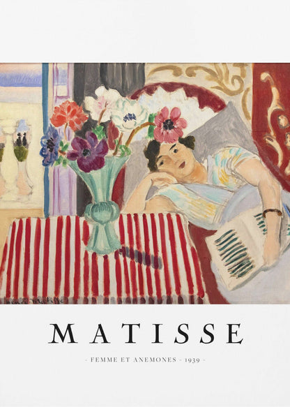 Artwork Femme Et Anémones Matisse -inches