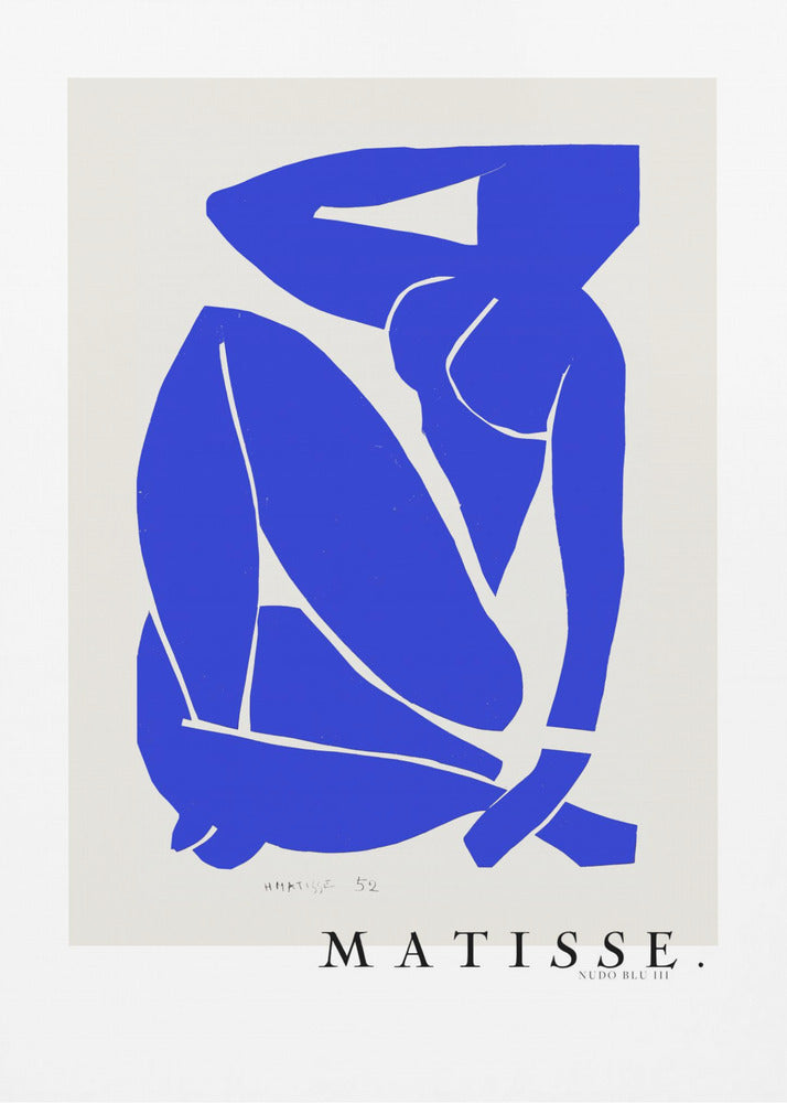 Artwork  Nudo Blu III 1952 Boarder -inches