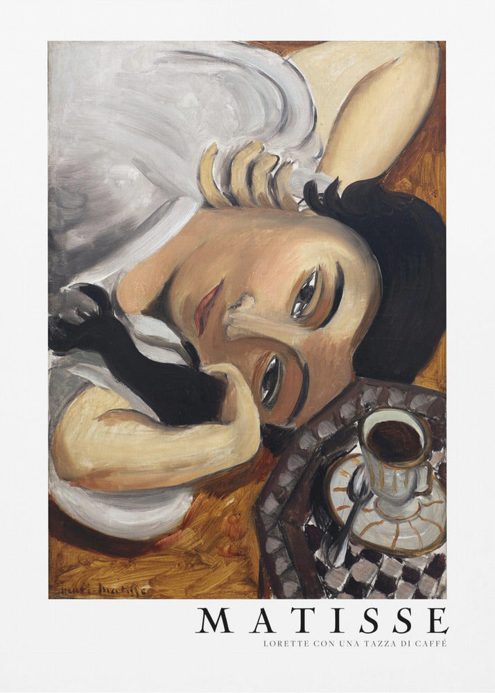 Artwork  Lorette Con Una Tazza Di Caffe 1916 Boarder -inches