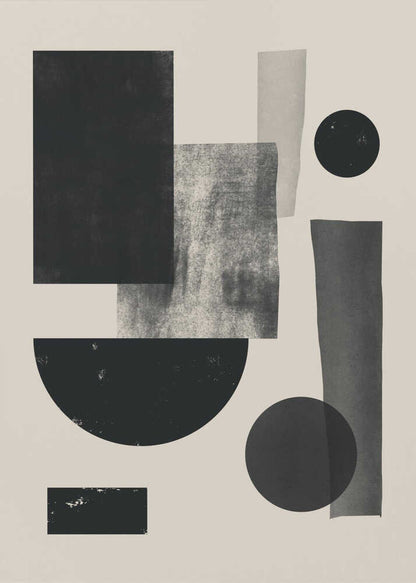 Wall art Black geometry collage