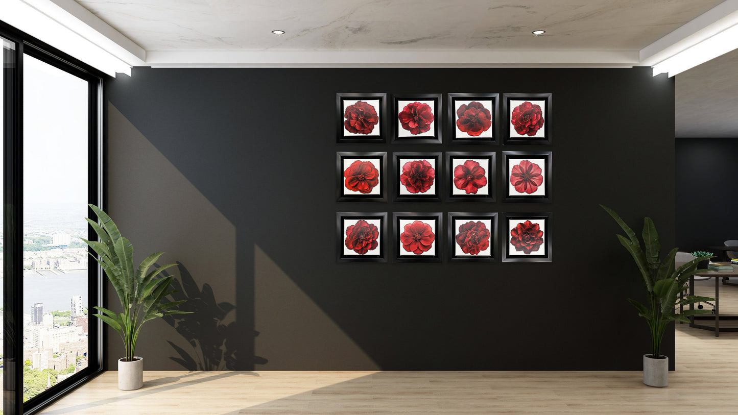 Set of 12 Mini Framed Fine Art Canvases
